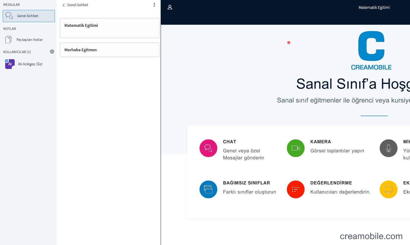Virtual classroom screenshot